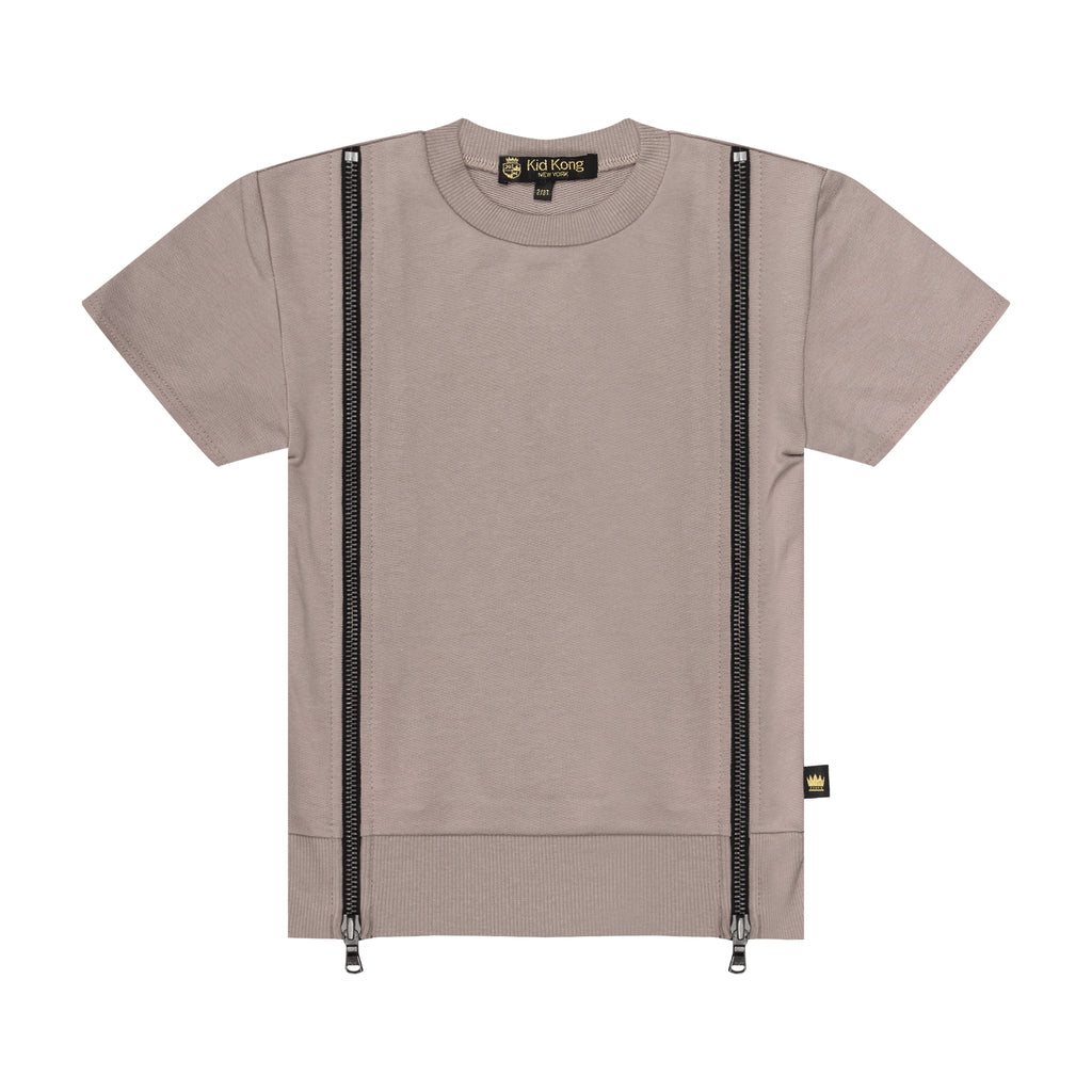 Taupe Double Zip Top